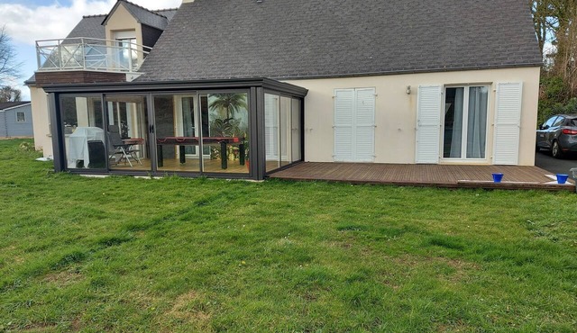 Quiet house on a plot of 1000m close to the beach venizella 500m etGR 34